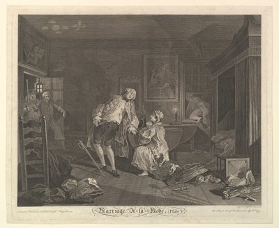 Ægteskab A-la-Mode, Tavle V, april 1745. af Simon Francois Ravenet
