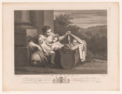 velgørenhed Velgørenhed (titel på objekt) Malerier fra det syttende århundrede fra Devonshire-samlingen (serietitel) af Simon François Ravenet (le vieux)