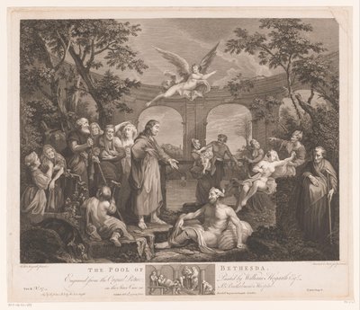 Kristus helbreder de syge i Bethesda The Pool of Bethesda (titel på objekt) af Simon François Ravenet (le vieux)
