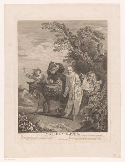 Procession af teaterfigurer Marche Comique (titel på objekt) af Simon François Ravenet (le vieux)