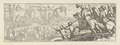 Cavaleristen bestormen een stadsmuur Cavalry (serietitel) Faecvnda hvad er den elskede af Phaebus og den taknemmelige Florentia til mænd af ivrig geni, nok er vist af pvgnas, enthea ved kraften af ​​de bryster, som Mercury udskårne den garvede klient (seri af Simon Frisius