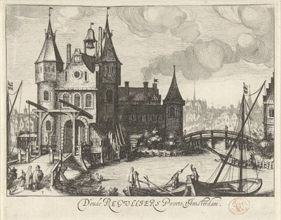 Udsigt over den første Regulierspoort i Amsterdam af Simon Frisius