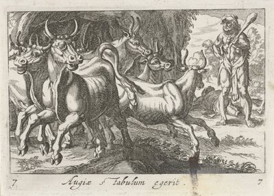 Hercules hoedt de kudde van Geryon (titel på objekt) Herculische temaer (serietitel) af Simon Frisius