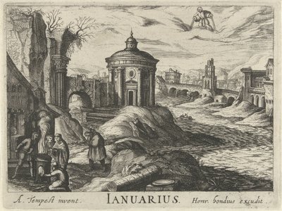 januar Ianuarius (titel på objekt) Tolv måneder (serietitel) af Simon Frisius