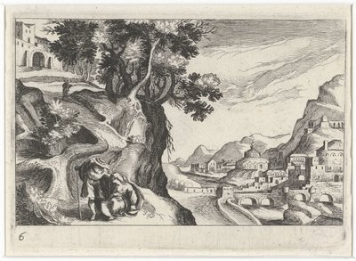Landschap mødte Juda en Tamar Sydeuropæisk landskab (serietitel) Topografi af forskellige regioner (serietitel) af Simon Frisius