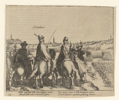 Matthias og prinsen af Oranien inspicerer den nederlandske hær, 1578 af Simon Frisius