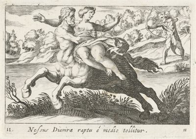 Nessus forsøger at bortføre Deïanira af Simon Frisius