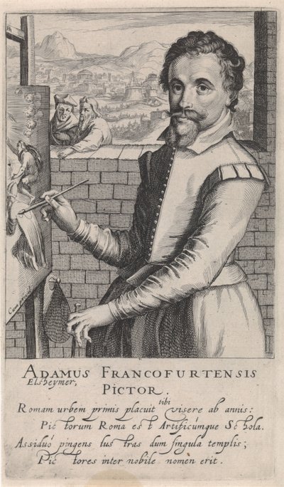 Portræt af Adam Elsheimer af Simon Frisius