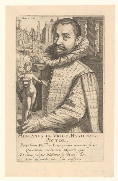 Portræt af Adriaen de Vries af Simon Frisius