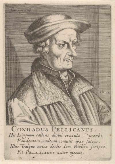 Portræt af Conrad Pellican af Simon Frisius