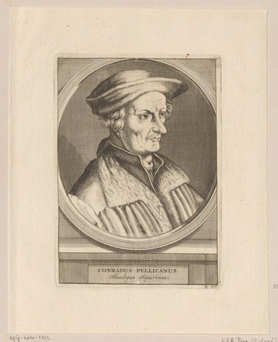 Portræt af Conrad Pellican af Simon Frisius