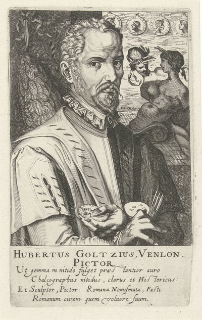 Portræt af Hubert Goltzius af Simon Frisius