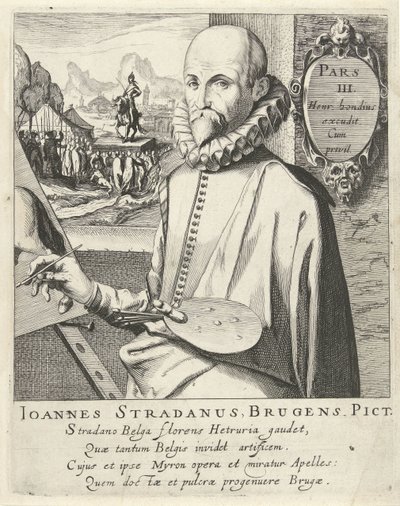 Portræt af Jan van der Straet af Simon Frisius