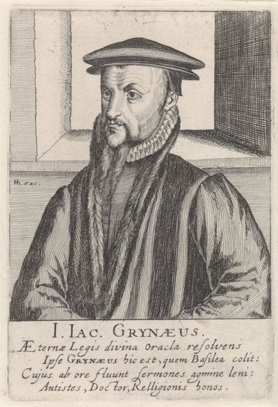Portræt af Johann-Jacob Grynaeus af Simon Frisius