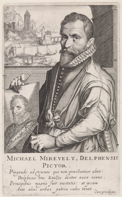 Portræt af Michiel Jansz. van Mierevelt af Simon Frisius