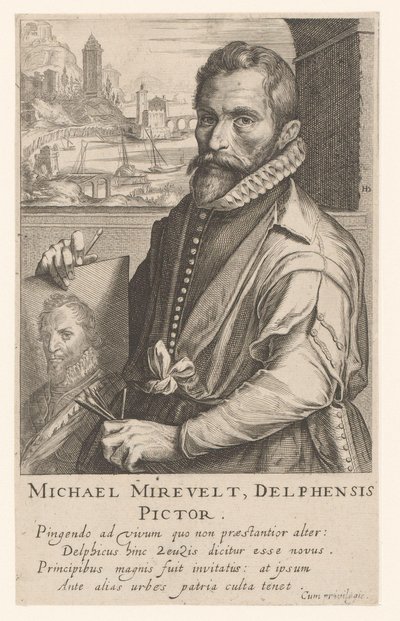 Portræt af Michiel Mierevelt af Simon Frisius