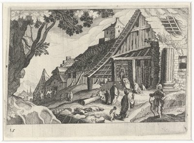 Byudsigt med de tre kongers tilbedelse af Simon Frisius
