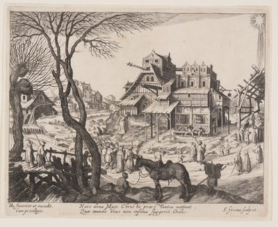 The Adoration of the Magi, fra Landskaber med scener fra Kristi liv af Simon Frisius