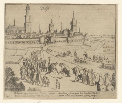 Truchsess modtages i Delft, 1584 af Simon Frisius