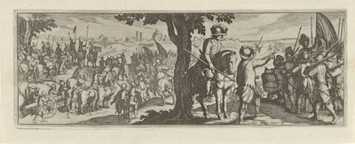 Twee soldater under en boom Cavalry (serietitel) Faecvnda hvad er den elskede af Phaebus og den taknemmelige Florentia til mænd af ivrig geni, nok er vist af pvgnas, enthea ved kraften af ​​de bryster, som Mercury udskårne den garvede klient (serietitel) af Simon Frisius