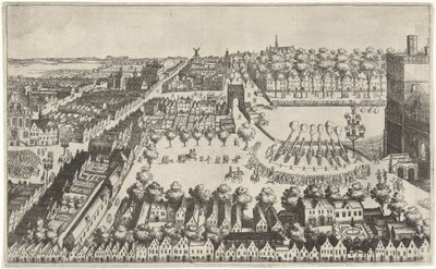 Fyrværkeri i Haag efter indgåelsen af våbenhvilen, 1609 af Simon Frisius