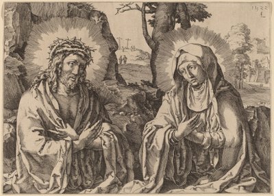 Frelseren og Jomfruen af Simon Frisius after Lucas van Leyden