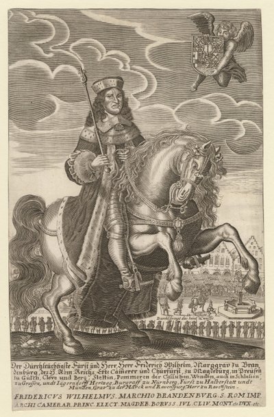 Portræt af Frederik Vilhelm 1620-1688, kurfyrst af Brandenburg, hertug af Preussen, 1680 af Simon Grimm