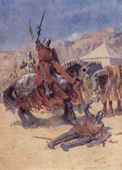 Illustration til Sir Walter Scotts The Talisman af Simon Harmon Vedder