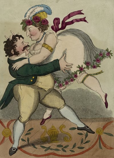 Den nye tyske vals, ca. 1818-tallet (håndfarvet radering) af Simon Hehl