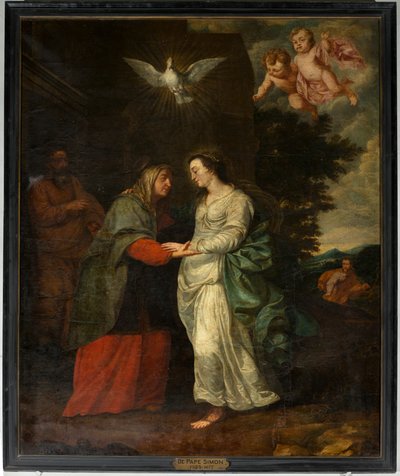 Sognekirke (Parochiekerk Sint-Eligius). Maleri. "Mary på besøg hos Elisabeth". Simon de Pape. 17. århundrede. af Simon II de Pape