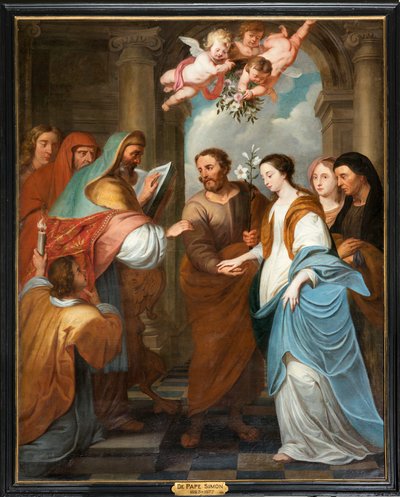Sognekirke (Parochiekerk Sint-Eligius). Simon de Pape. 3 Jomfruens forlovelse. 17. århundrede. af Simon II de Pape