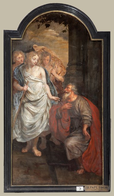 Sognekirke (Sint-Walburgakerk). Maleri, triptykon. Simon De Pape (?). Indløsning af de kristne slaver til tyrken. af Simon II de Pape