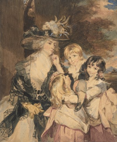 Lady Smith og hendes børn, 1800-1872. af Simon Jacques Rochard
