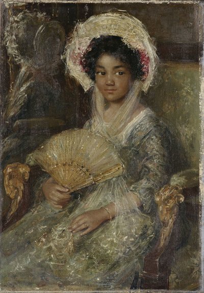 Ung kvinde med en fan, ca. 1906 (olie på lærred) af Simon Maris
