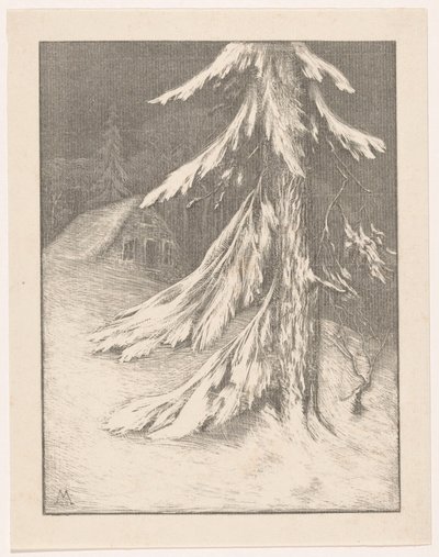 Gran i snelandskab Winter (original titel) af Simon Moulijn