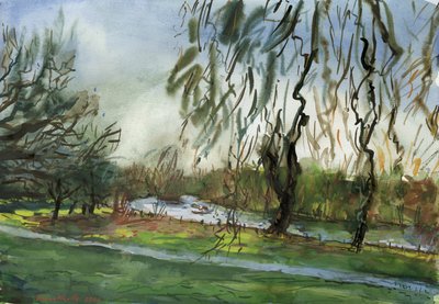 Buccleuch Gardens (akvarel og gouache på papir) af Simon Neville