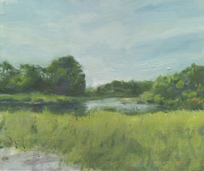 Burying Hill Beach, 2013 (olie på lærred) af Simon Neville