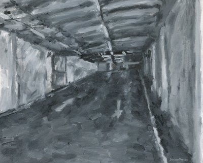 Parkeringshus interiør nr. 11, 2023 (olie på lærred) af Simon Neville