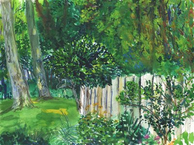 Have og vådområde (akvarel, akvarelblyant og grafit på papir) af Simon Neville