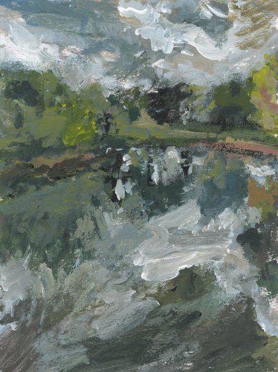 Pond no. 2 , 2023 (akryl på papir) af Simon Neville