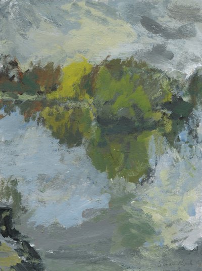 Dam nr. 4, 2023 (akryl på papir) af Simon Neville