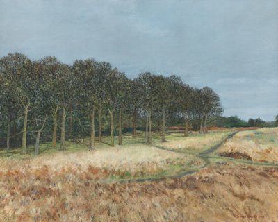 Woodland, Richmond Park, 2019 (olie på lærred) af Simon Neville