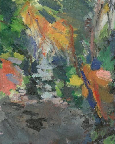 Skovsti nr. 20 (akryl på lærredspanel) af Simon Neville