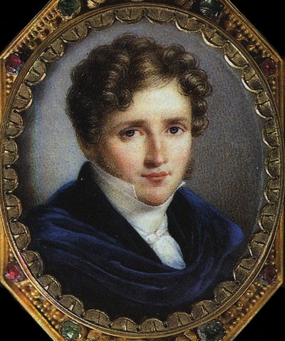 Portræt af forfatteren Alfred de Vigny 1797-1863, 1825 af Simon Nicolas Mansion