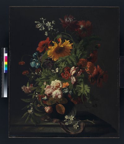 Vase med blomster af Simon Peeterz Verelst