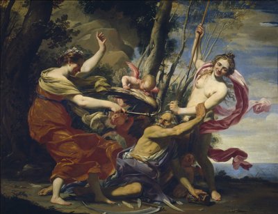 Fader Tid overvundet af kærlighed, håb og skønhed, 1627 af Simon Vouet