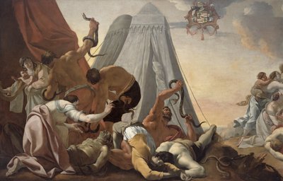 Israelitterne skal se op til bronzeslangen af Simon Vouet