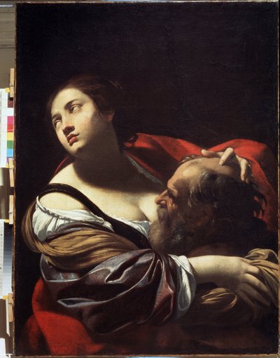 romersk velgørenhed. Cimon dømt til at sulte i fængslet spiser på brystet af sin datter Pero. Maleri af Simon Vouet (1590-1649). Olie på lærred, ca. 1620. Fransk kunst, barokstil. Statens regionale I. Pozhalostin kunstmuseum, Ryasa af Simon Vouet