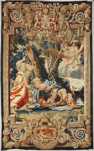 Kærligheden forhindrer Armida i at stikke den sovende Rinaldo ned ... af Simon Vouet
