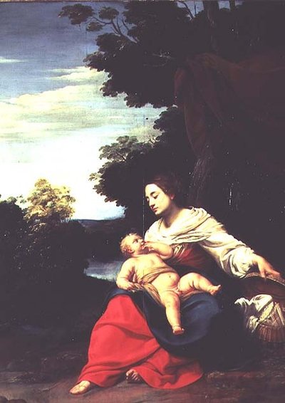 Madonna med en kurv af Simon Vouet